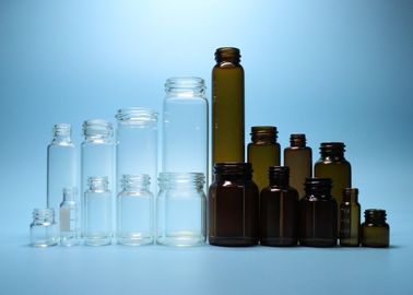 Fiole supérieure pharmaceutique ou par cosmétique filetée claire et ambre de bouteille en verre