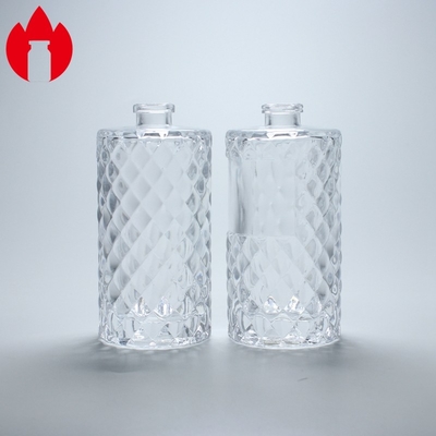 Flacon en verre de parfum transparent de 45 ml avec glaçage à chaud