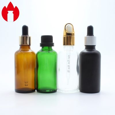 Bouteille en verre cosmétique d' huile essentielle bleu vert ambrée transparente 50 ml