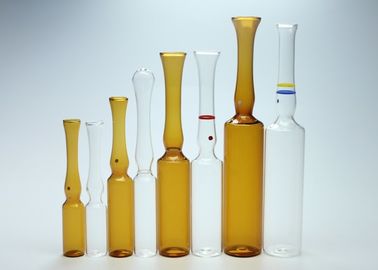Les ampoules en verre pharmaceutiques dactylographie, conteneur d'ampoule transparent/couleur de Brown