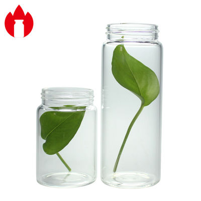 conteneur de pot de bouteille en verre de Borosilicate de bouche large de 50ml 100ml 150ml haut