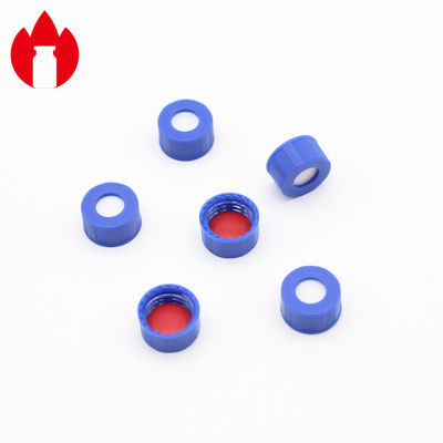 couleur bleue matérielle en plastique des couvercles à visser pp de 9mm pour la bouteille chromatographique