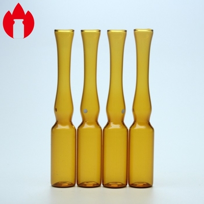 Les ampoules en verre pharmaceutiques dactylographie, conteneur d'ampoule transparent/couleur de Brown