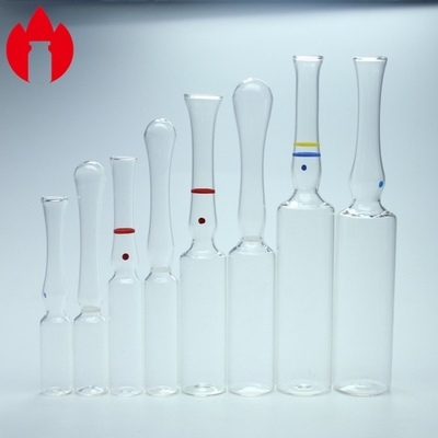 Les ampoules en verre pharmaceutiques dactylographie, conteneur d'ampoule transparent/couleur de Brown