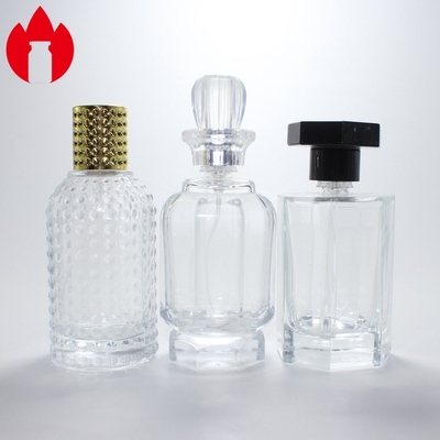 Bouteille en verre pour parfum cosmétique personnalisée avec pulvérisateur à pompe