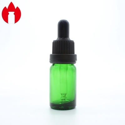 Flacon en verre d' huile essentielle verte de 10 ml avec bouchon de gouttelette en plastique