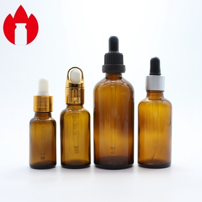 Bouteille en verre d' huile essentielle cosmétique vide