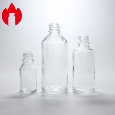 Bouteille en verre d' huile essentielle cosmétique vide