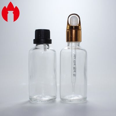 Bouteille en verre cosmétique d' huile essentielle bleu vert ambrée transparente 50 ml