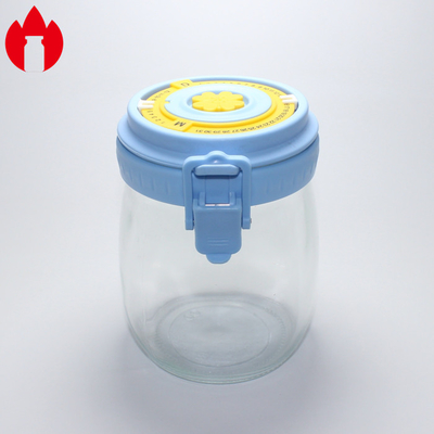 Bouteille en verre 500 ml 1000 ml personnalisée avec bouchon en plastique