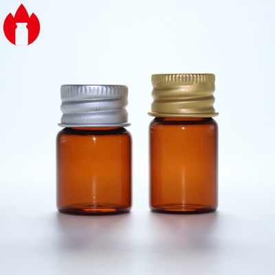 Flacon en verre à vis ambrée 5 ml avec bouchon en aluminium