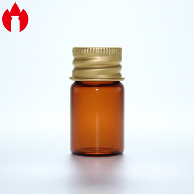 Flacon en verre à vis ambrée 5 ml avec bouchon en aluminium