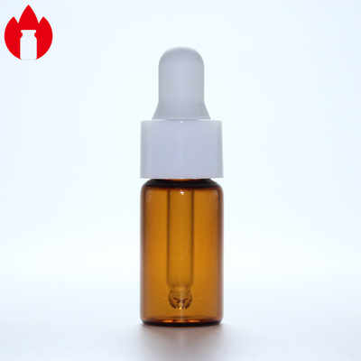 Flacon en verre à vis transparente ou ambre de 3 ml avec bouchon de goutte à goutte