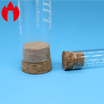 Tube à essai en verre avec le bouchon de liège pour l'équipement de laboratoire