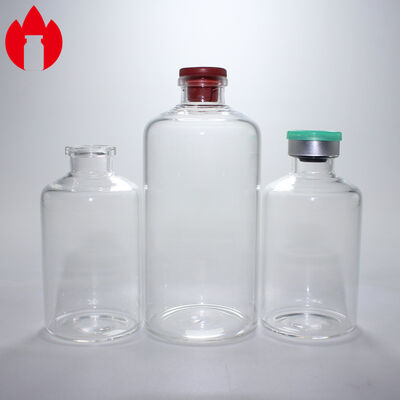 Vial de verre à borosilicate médical transparent de 100 ml