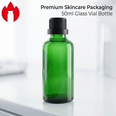 50ml Flacon en verre pour huile essentielle cosmétique verte