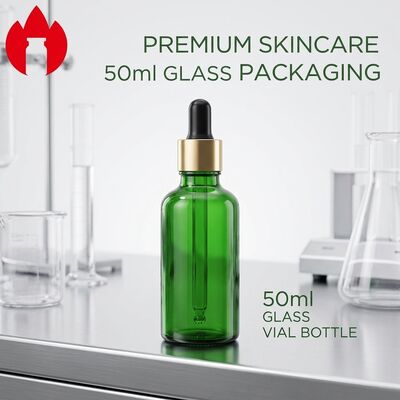 50ml Flacon en verre pour huile essentielle cosmétique verte