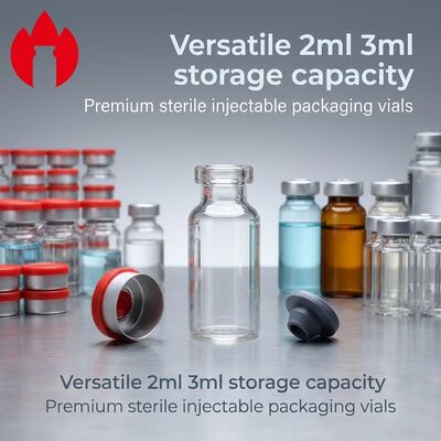 Flacon de bouteille en verre transparent borosilicate tubulaire de médecine 3 ml