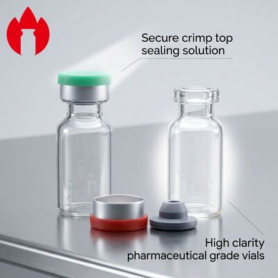 Flacon de bouteille en verre transparent borosilicate tubulaire de médecine 3 ml