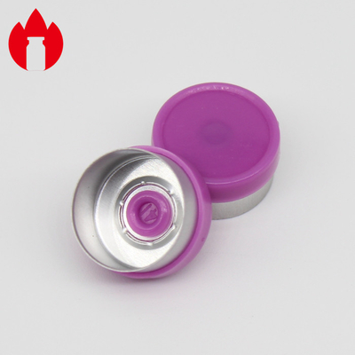 chapeaux en verre pharmaceutiques de fiole d'injection sans heurt pourpre de bride de 13mm