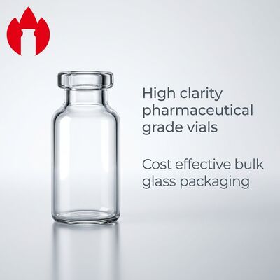 Flacon de bouteille en verre transparent borosilicate tubulaire de médecine 3 ml