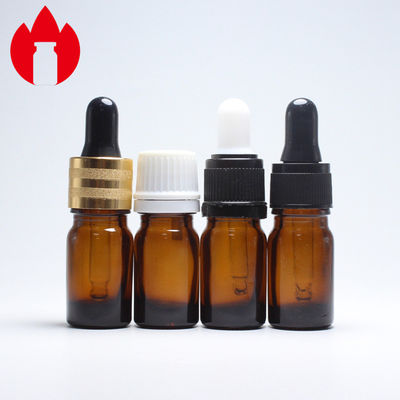 Bouteilles d'huile essentielle d'Amber Glass 5ml avec le chapeau de compte-gouttes